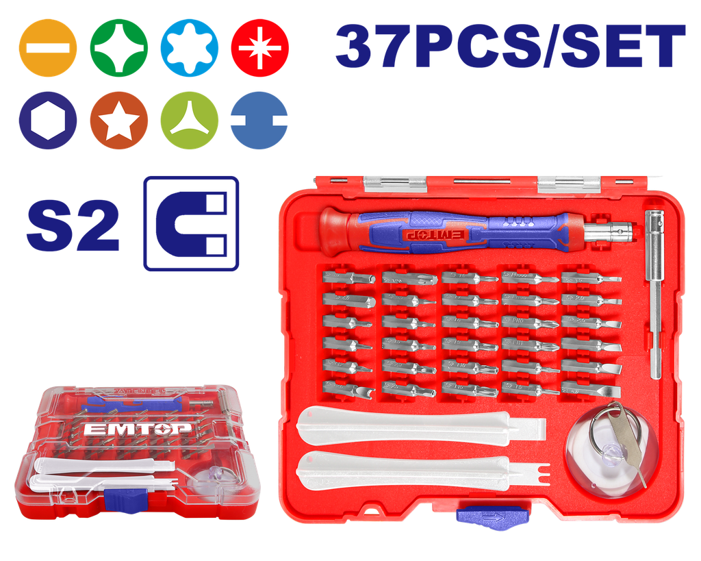 [EBST03702] EBST03702 Juego de destornilladores de 37 piezas