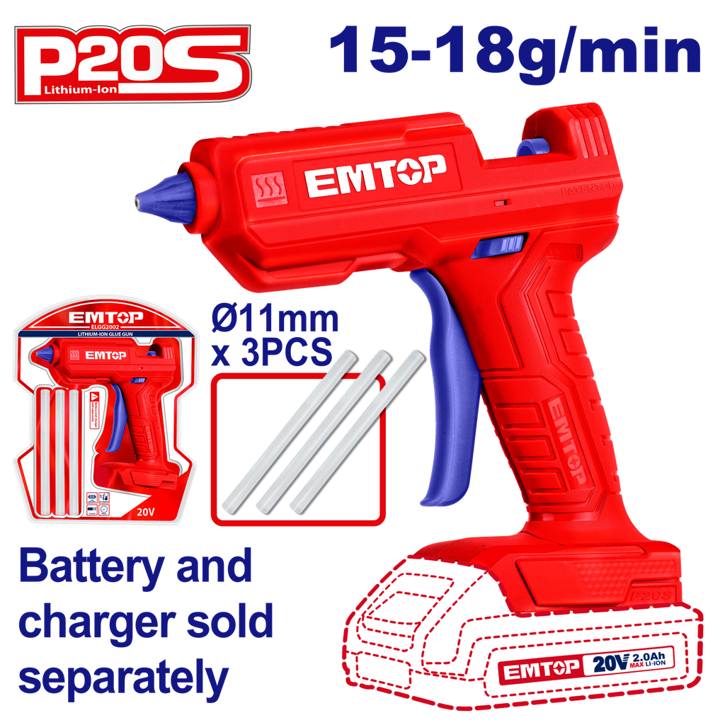 [ELGG2002] [ELGG2002] ELGG2002 Pistola de silicón 20V