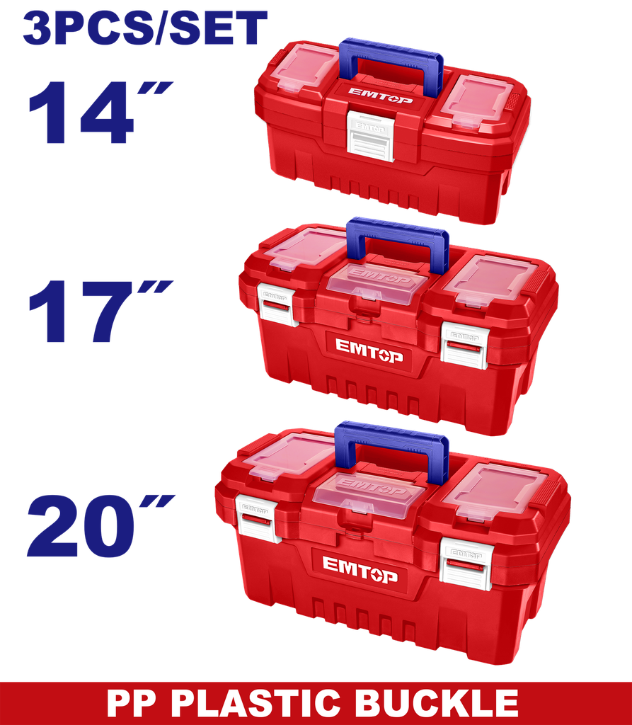 [EPBXK0301] [EPBXK0301] EPBXK0301 Juego de 3 cajas de herramientas de plástico 14", 17" Y 20"