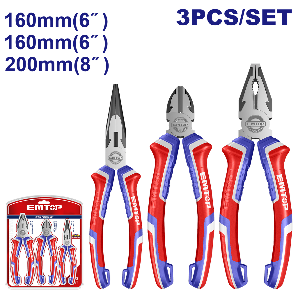 [EPLS0311] EPLS0311 Juego de 3 Pinzas 8", 6",6"